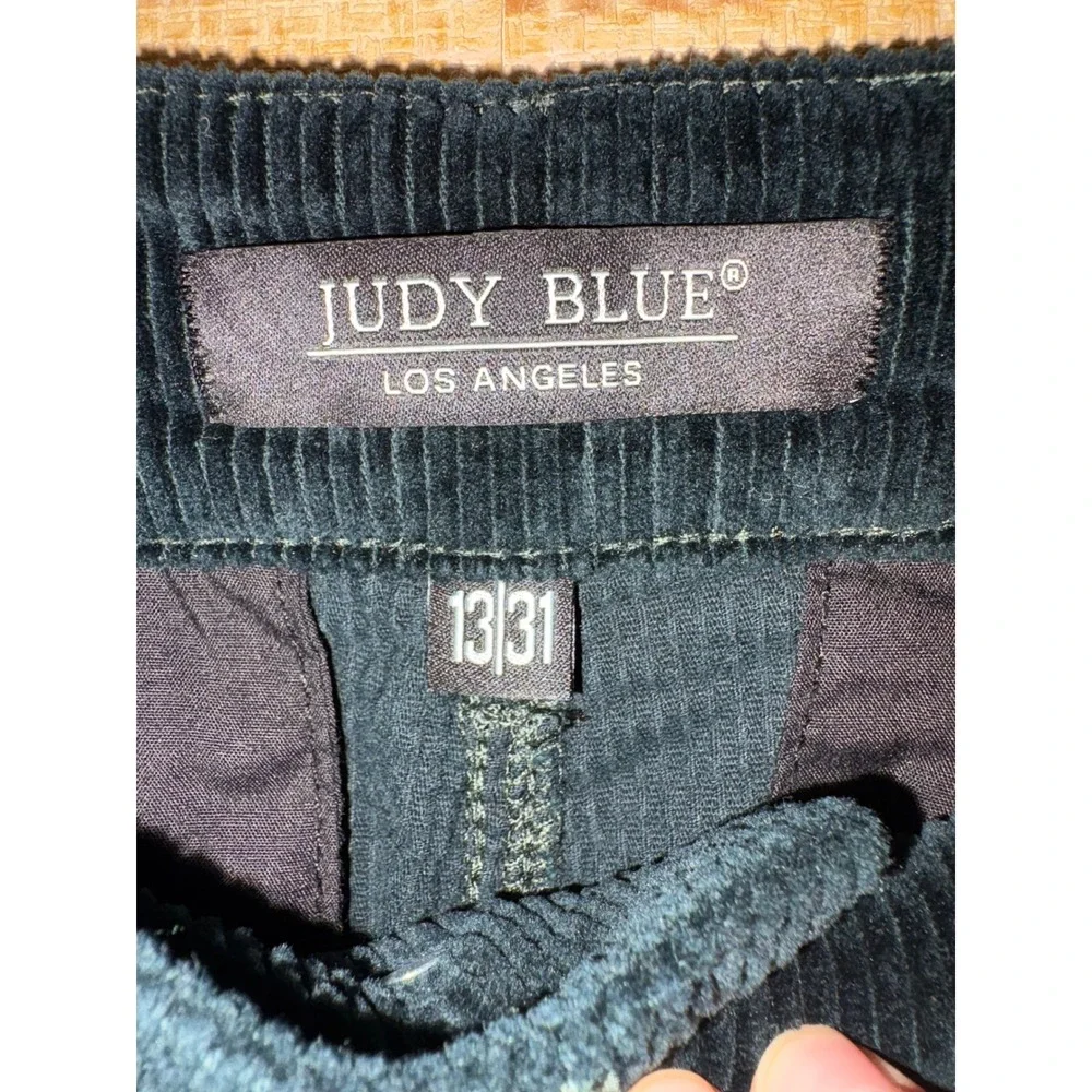 Judy Blue Forest Green Corduroy Wide Leg Pants High Rise Size 13/31